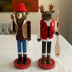 Two Canadian Nutcrackers (Moose and Bear)